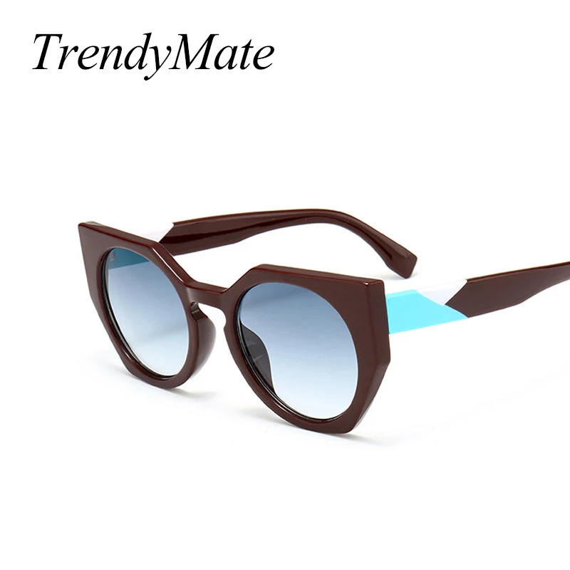 Солнцезащитные очки кошачий глаз женские роскошные круглые солнцезащитные в