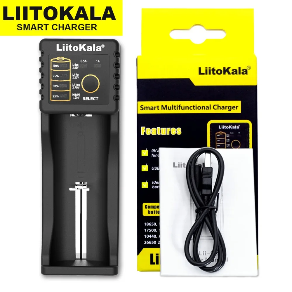 Liitokala оригинальное зарядное устройство 3 7 в 18650 для 26650 21700 18350 14500 AA AAA Прямая