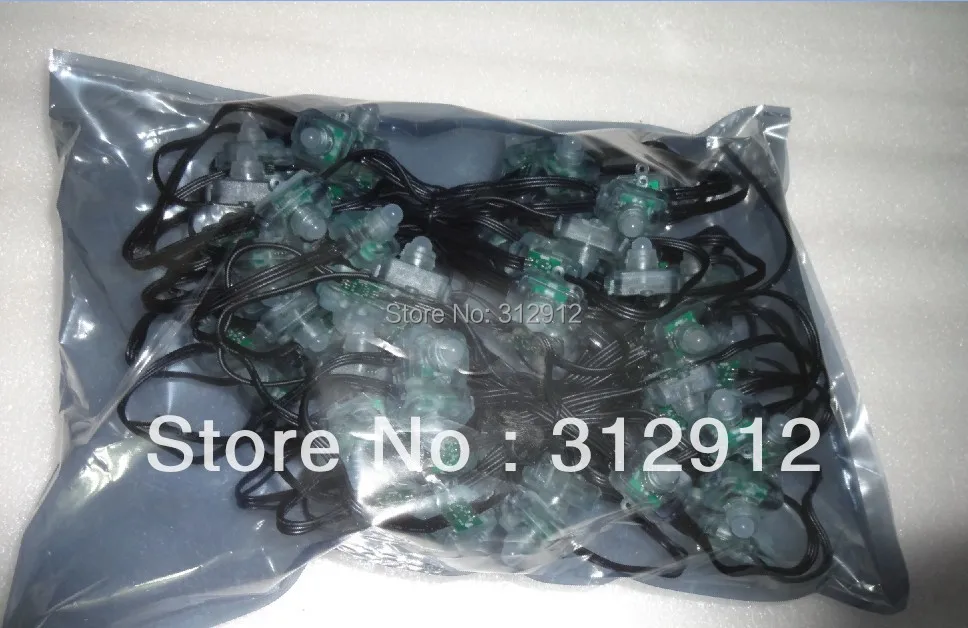 100pcs DC12V вход WS2811 Светодиодный пиксельный свет со всеми черными проводами IP68
