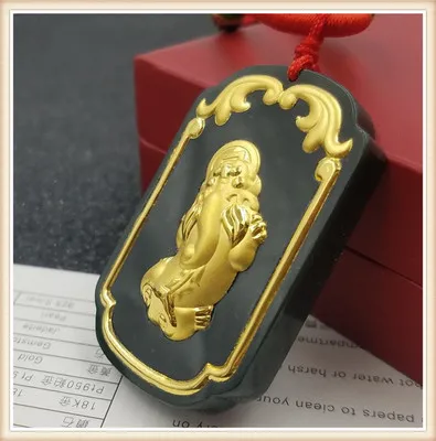 Подвеска в форме зверей из натурального нефрита Золотая подвеска | Украшения и