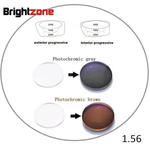 1,56 интерьер прогрессивная фотохромная Non-линия HC Защита от ультрафиолетовых лучей CR-39 смолы рецептурные линзы одним объективом см наблюдать обстановку вблизи и расстояние