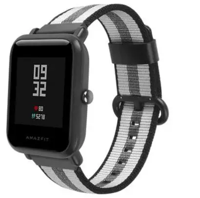 Ремешок для samsung galaxy watch 42 46 active s2 s3 Neo Live Pebble time amazfit 1 2 s pace bip huawei watch GT 2 pro нейлоновый ремешок - Цвет ремешка: black stripe