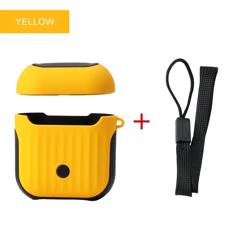 Yellow IKSNAIL для AirPods чехол Защитный силиконовый чехол беспроводной синий чехол для наушников противоударный чехол для наушников для Apple Airpod - Цвет: Yellow