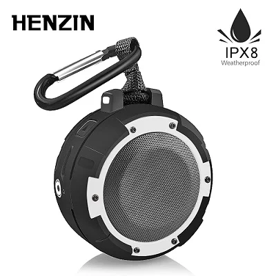Белый Открытый портативный Bluetooth динамик Водонепроницаемый IPX8 5W1500mAh светодиодный HiFI беспроводной динамик w кронштейн присоска для спорта на открытом воздухе - Цвет: Белый