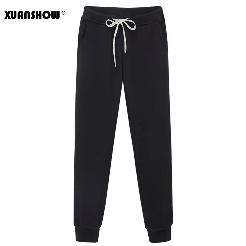 XUANSHOW 2019 мода Спортивный костюм женский Осень зима одежда хлопок Длинный рукав