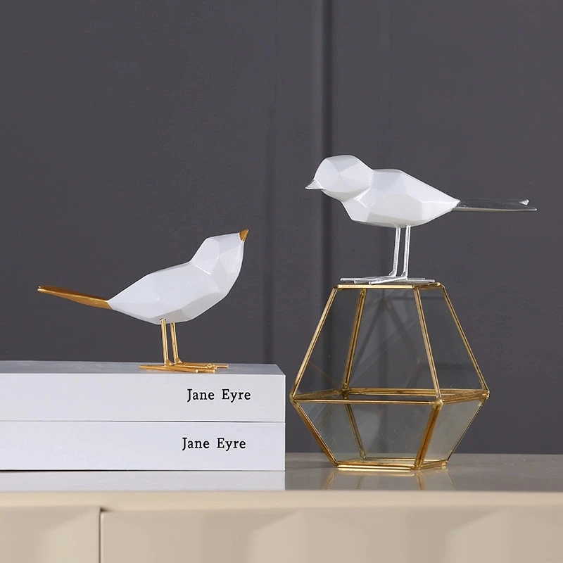 

Golden Bird Home Decoration Silver Tail Resin Ornaments Crafts Creative Home Decoration Accessories Wedding Decoration Gifts