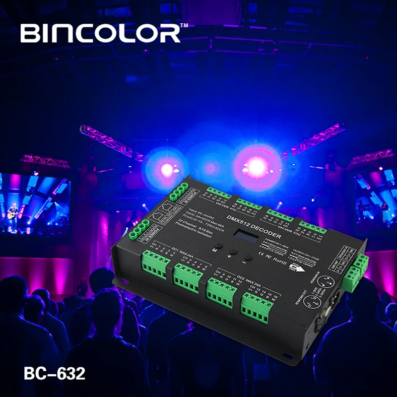 Новый 32 канала СИД DMX декодер DC 5V 24V Вход 3A * 32CH 96A 2304W Выход RGB/RGBW полосы DMX512 Slave