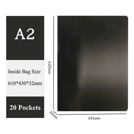 20 Pockets A2 бумажный Органайзер буклет Мульти Карманный мешок для документов рисунки картины дисплей книга - Цвет: 20 Pockets