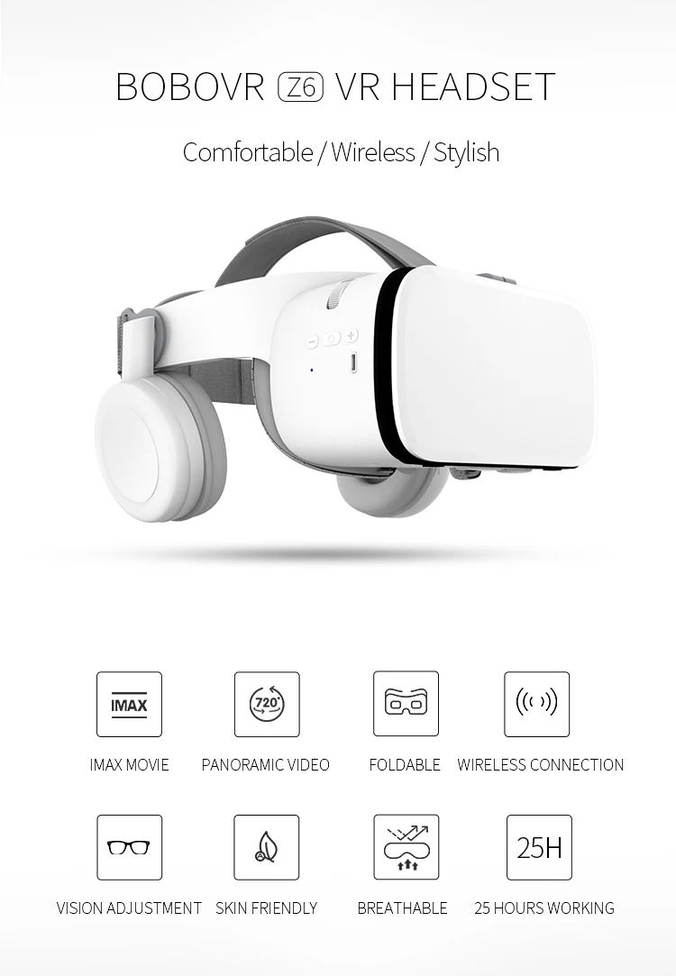 Очки виртуальной реальности BOBOVR Z6 беспроводные очки с Bluetooth картонные 3d-очки