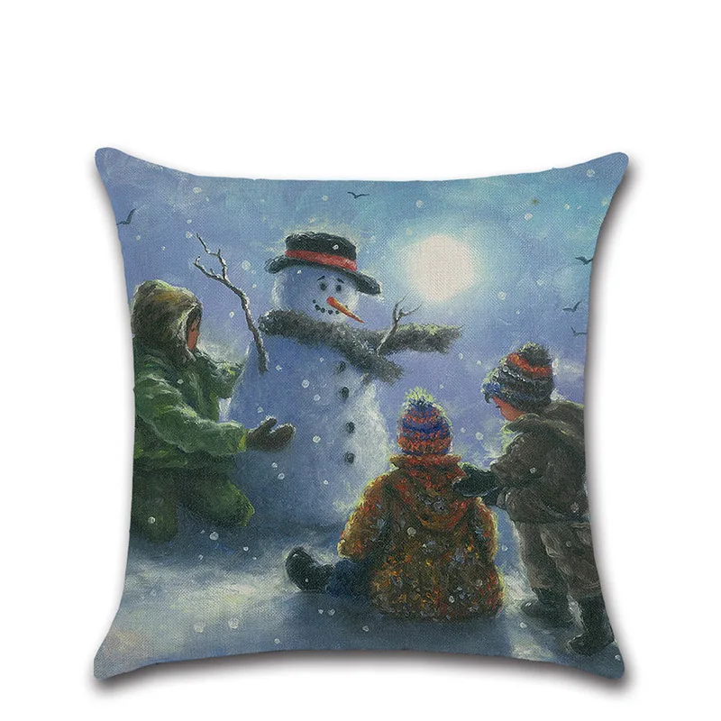 Наволочка из хлопка и льна для рождественской серии 2 шт. чехол подушки с защитой