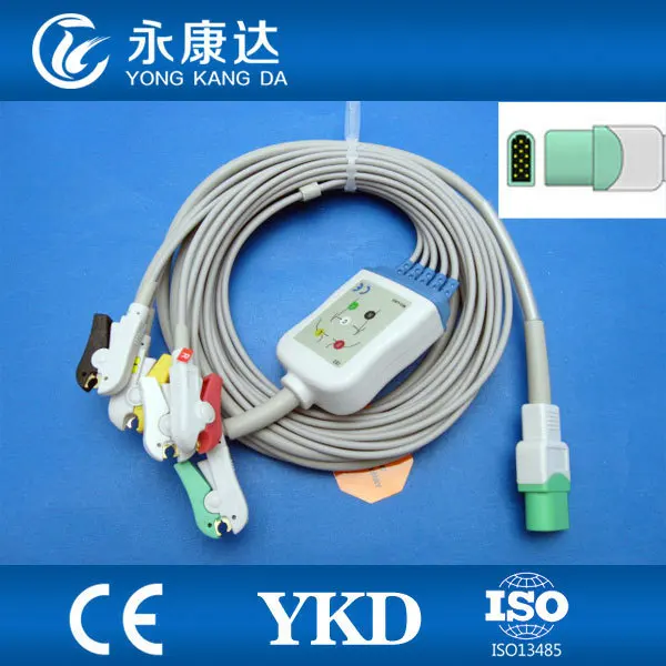 Цельный 12 контактный 5 кабель ЭКГ и проводные провода с зажимом для Datascope IEC CE