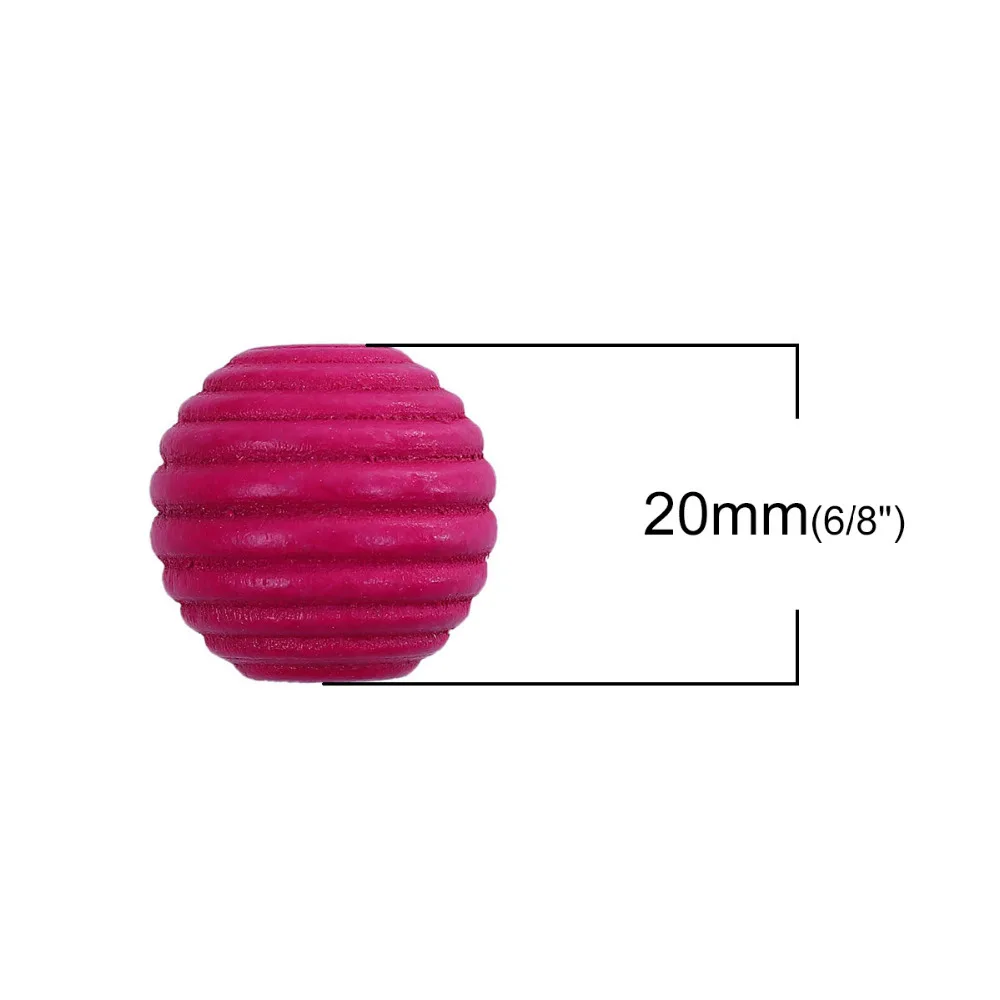 DoreenBeads Круглые DIY деревянные бусины в случайном порядке полоску около 20 мм (6/8 &quot)