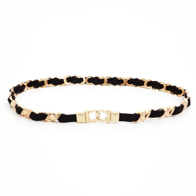 

Women Punk Full Metal Mirror skinny Waist Belt 2019 Metallic Gold Plate 3cm Wide Chains Lady ceinture sashes for dresses RT70