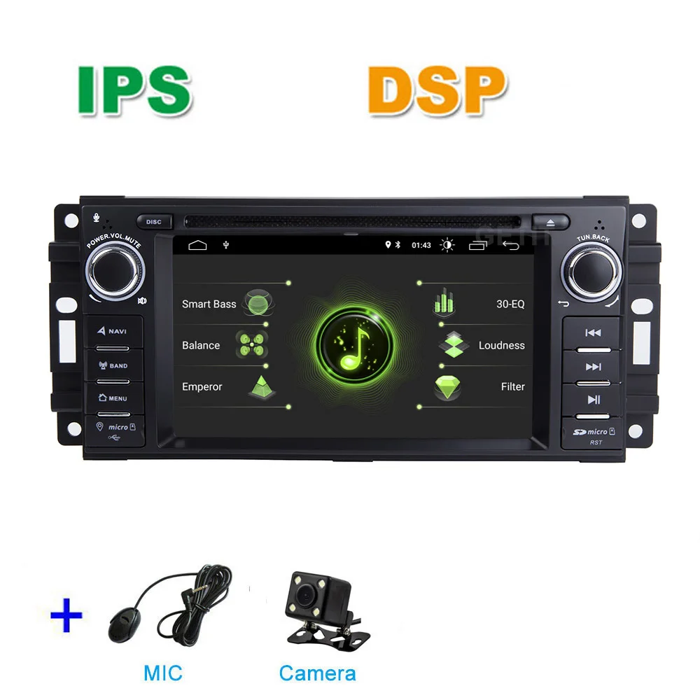DSP - MIC - CAM DSP Android 10 dvd-плеер автомобиля Радио Стерео gps для JEEP Wrangler Компас Патриот Grand Cherokee Commander Dodge - Цвет: DSP - MIC - CAM