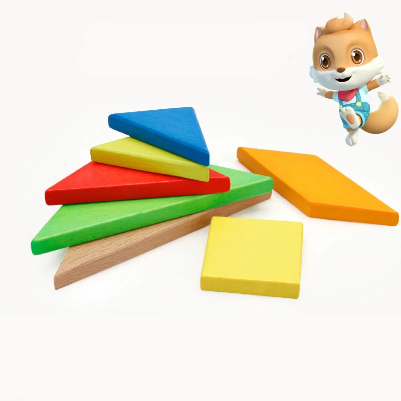 Деревянные пазлы развивающие игрушки большие деревянные головоломки Танграм