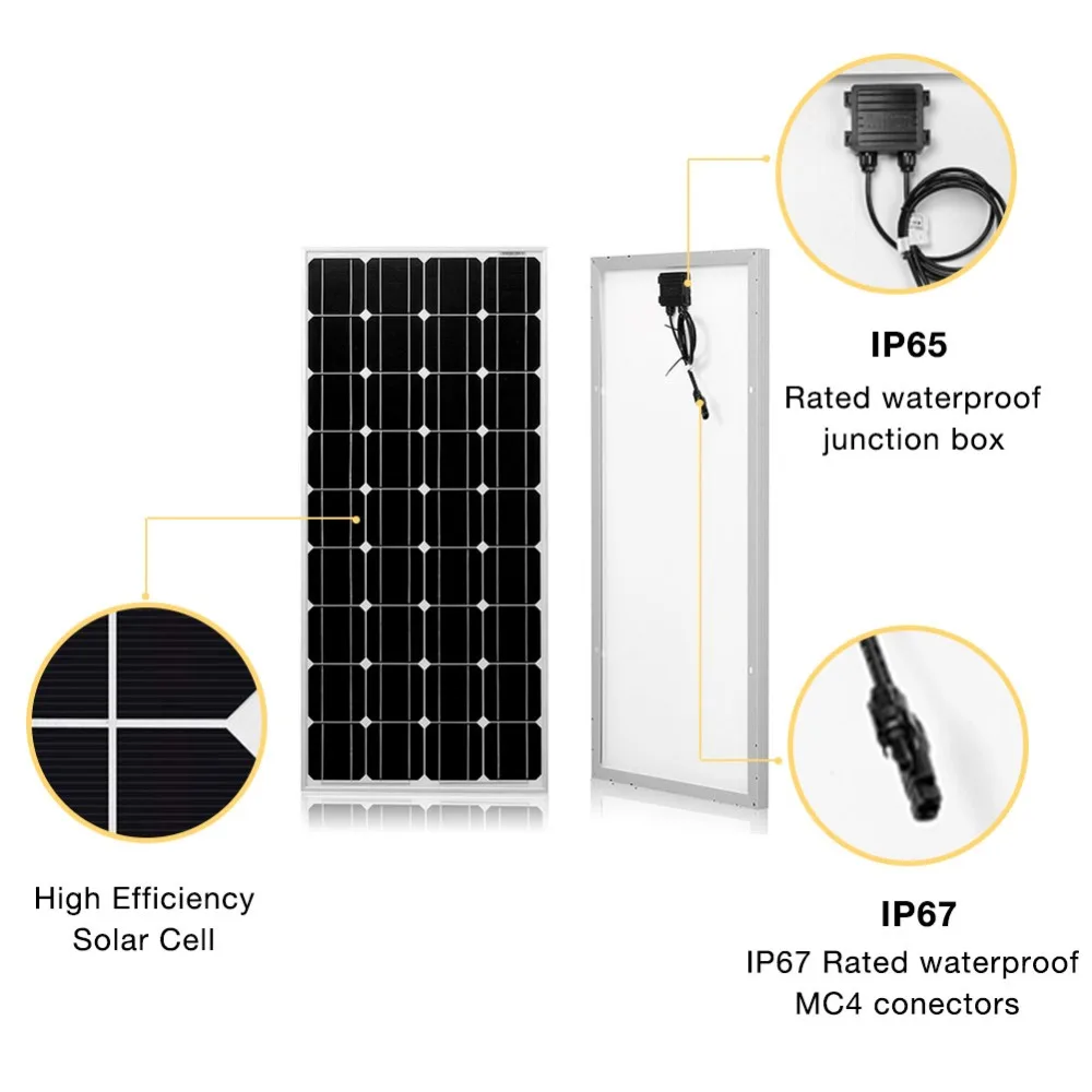 Dokio бренд Панели солнечные Китай 100 Вт монокристаллический кремний 18V celulas solares кремниевую наивысшего качества солнечное зарядное устройство на солнечной батарее