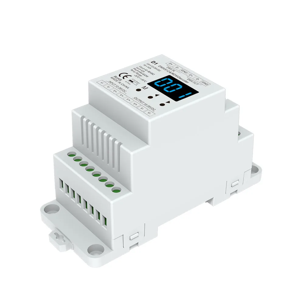 

Модель # D1; 1-канальный декодер DMX512 и RDM постоянного напряжения; Выход 12 В * 1 канал