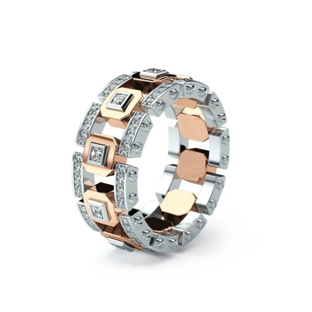 Модные мужские позолота из розового золота Цвет ремешок для наручных часов цепи