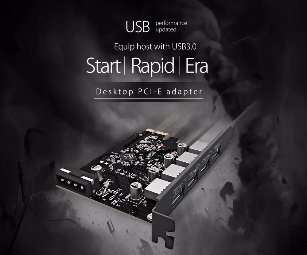 ORICO PVU3-4P настольный компьютер с чипсетом VLI 4 порта USB 3,0 PCI карта