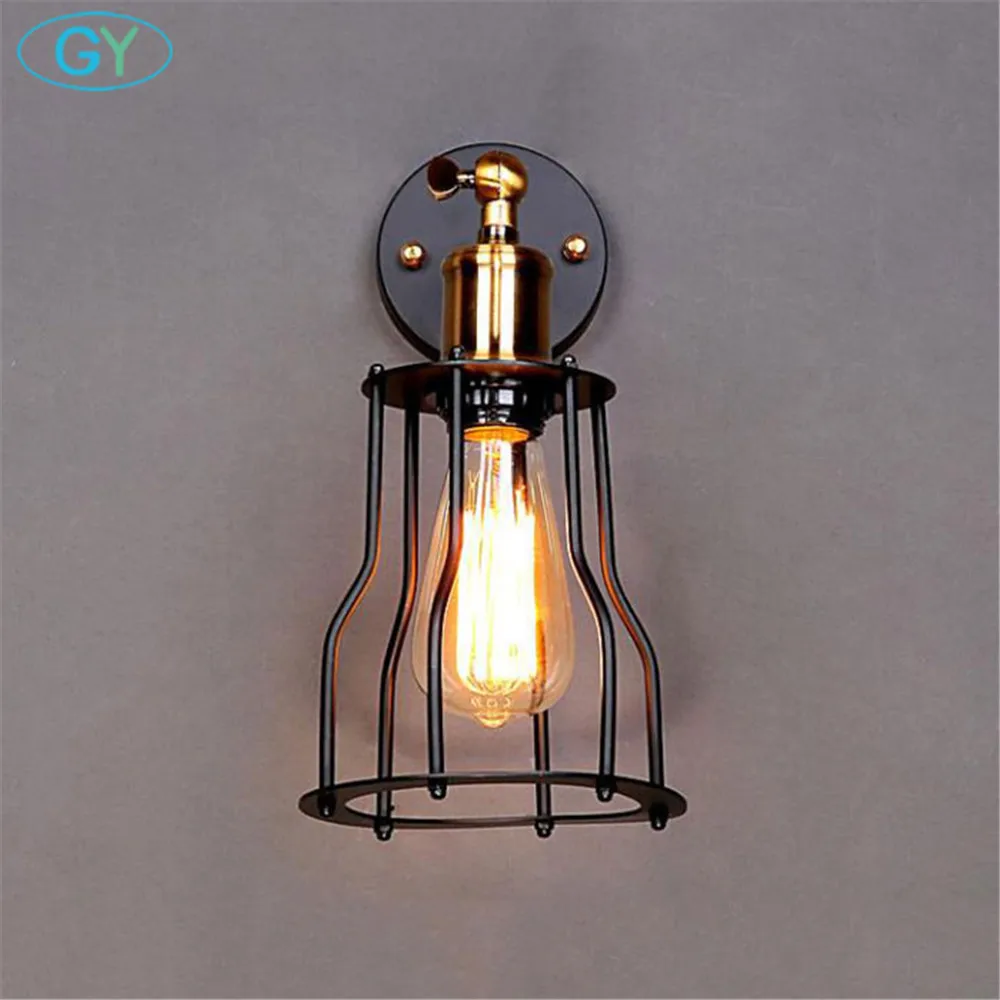 Винтажное настенное бра Эдисона с железной латунной головкой|applique murale luminaire|wall