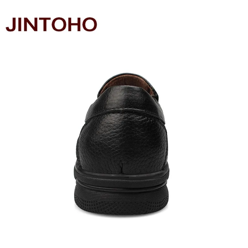 JINTOHO/Мужские модельные туфли из итальянской кожи; Брендовые мужские лоферы из натуральной кожи; деловые лоферы; мужские мокасины; большие размеры 38-48