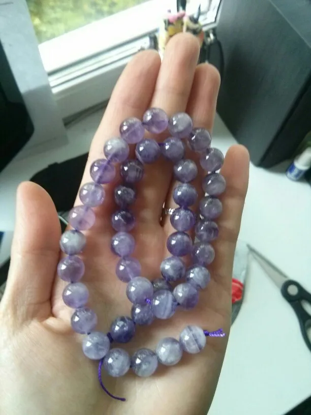 NiceBeads 4 6 8 10 мм фиолетовые бусины из натурального камня незакрепленные сделай сам