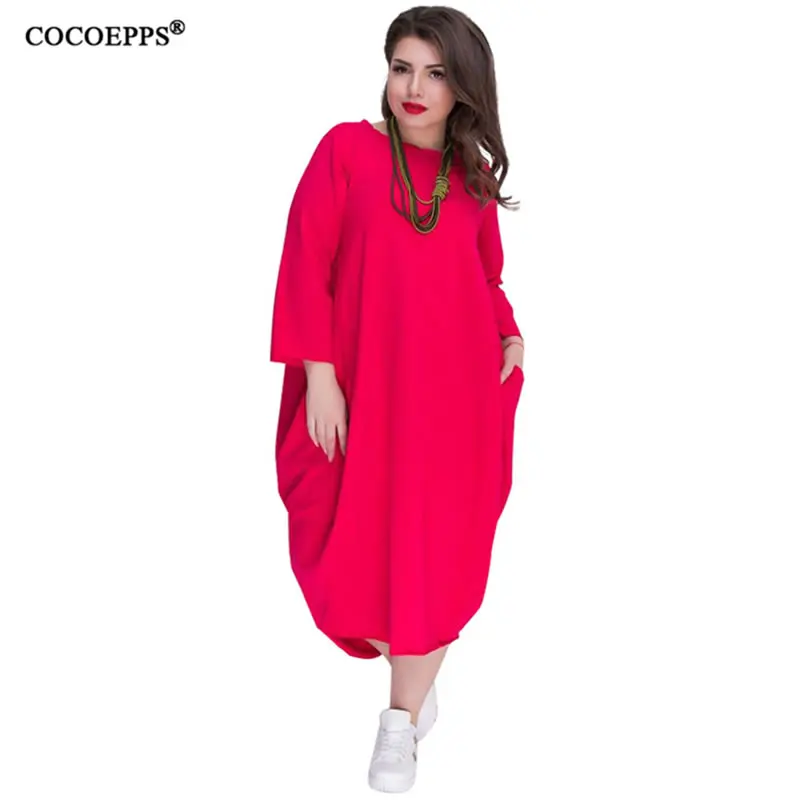 5XL 6XL осень плюс размер длинное женское платье зима 2019 повседневные Большие