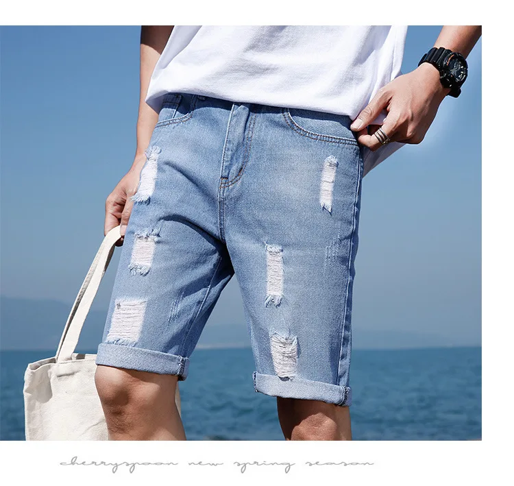 

2019 Men Shorts Brand Summer New Men Jeans Shorts Plus Size Fashion Designers Shorts Cotton Jeans Men's Slim Jeans Shorts Men