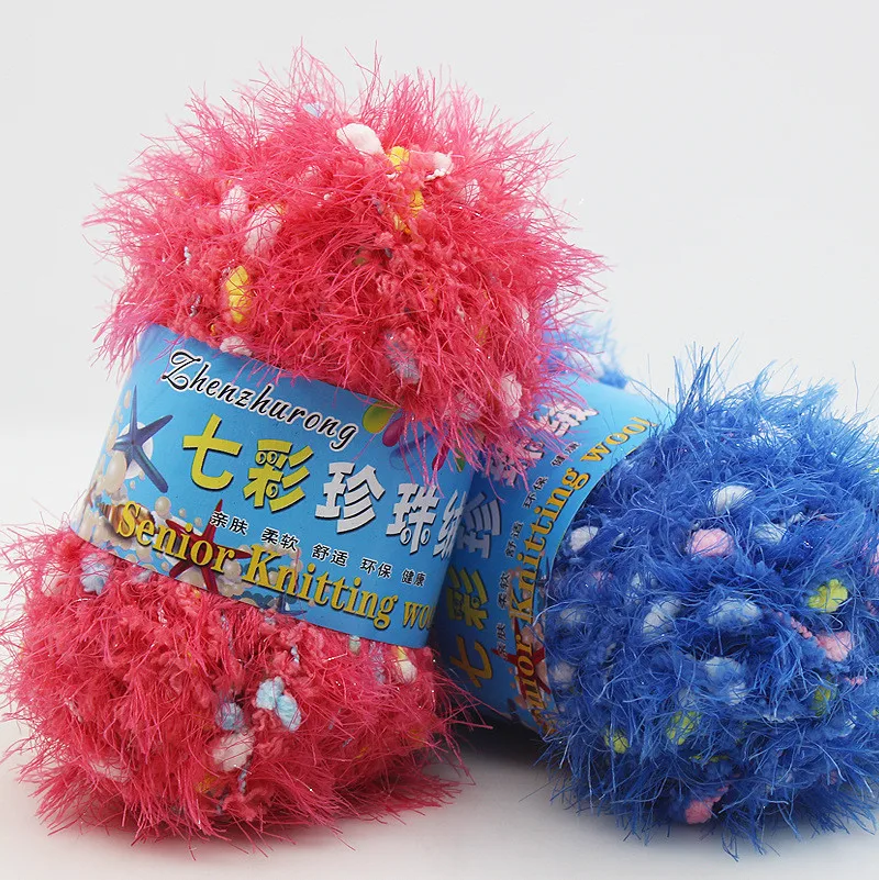 1 мяч/50 г красочная жемчужная бархатная норковая кашемировая пряжа нить для