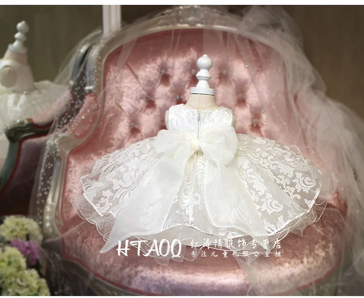 Высококачественное платье для крещения малышей и девочек белое принцессы с