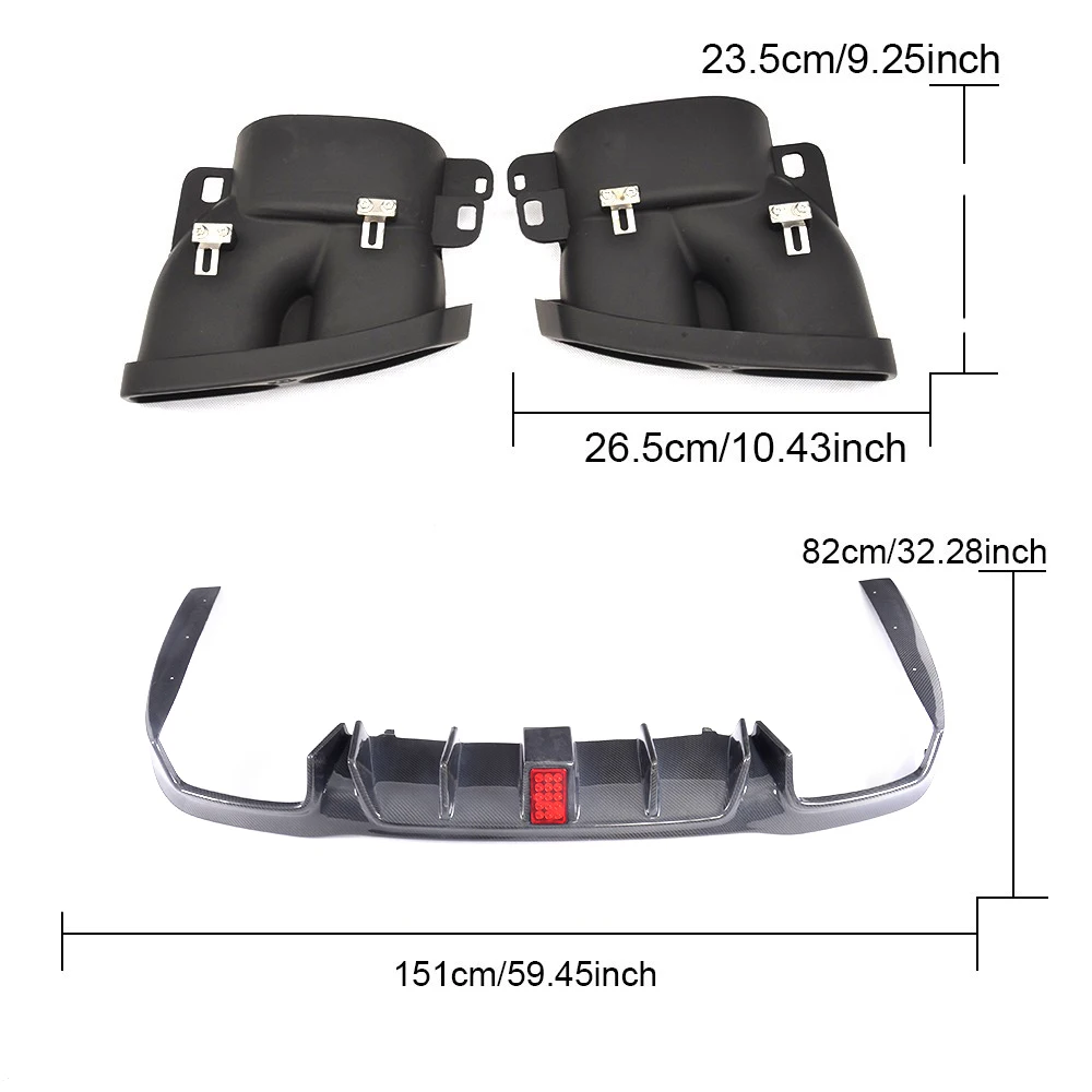 Car Rear Bumper Diffuser Lip Spoiler with Exhaust Tips For Mercedes-Benz E Class W213 E350 E43 E63 AMG- Rear Diffuser
