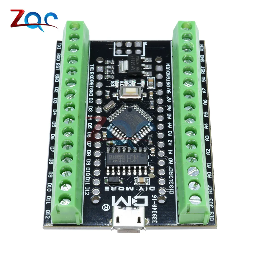 Micro USB Atmega328P Nano V3.0 CH340 USB драйвер с терминальным адаптером Плата расширения 2 в 1 микроконтроллер модуль для Arduino
