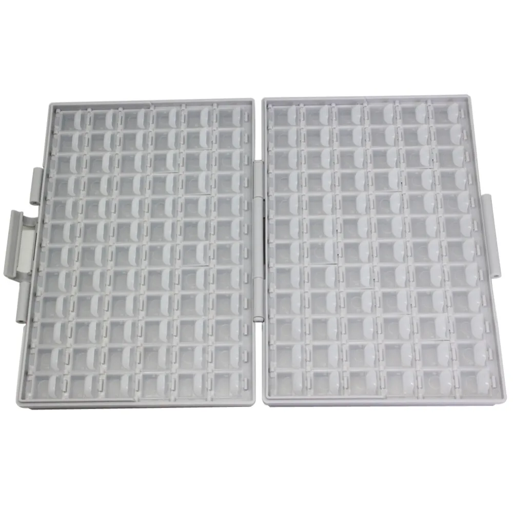 AideTek 6 SMT SMD резистор конденсатор коробка для хранения Органайзер 1206 0603 0805 0402 0201 крошечные пластиковые части коробки этикетки 6 коробок