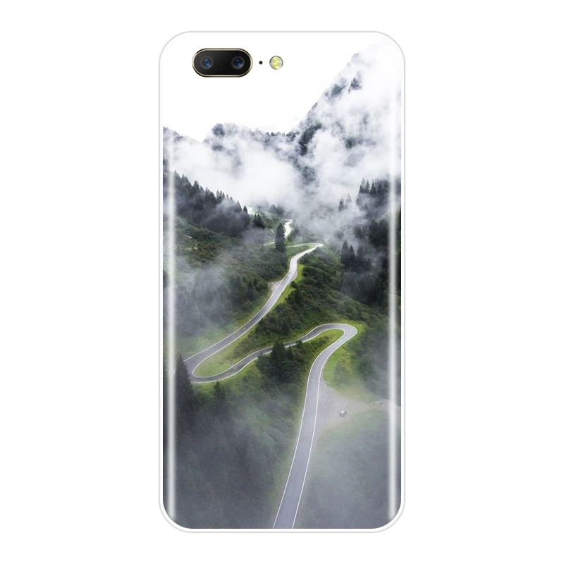 Чехол-накладка для OnePlus 6 6T 5 5T 3 3T силиконовый мягкий зеленый синий путешествий по