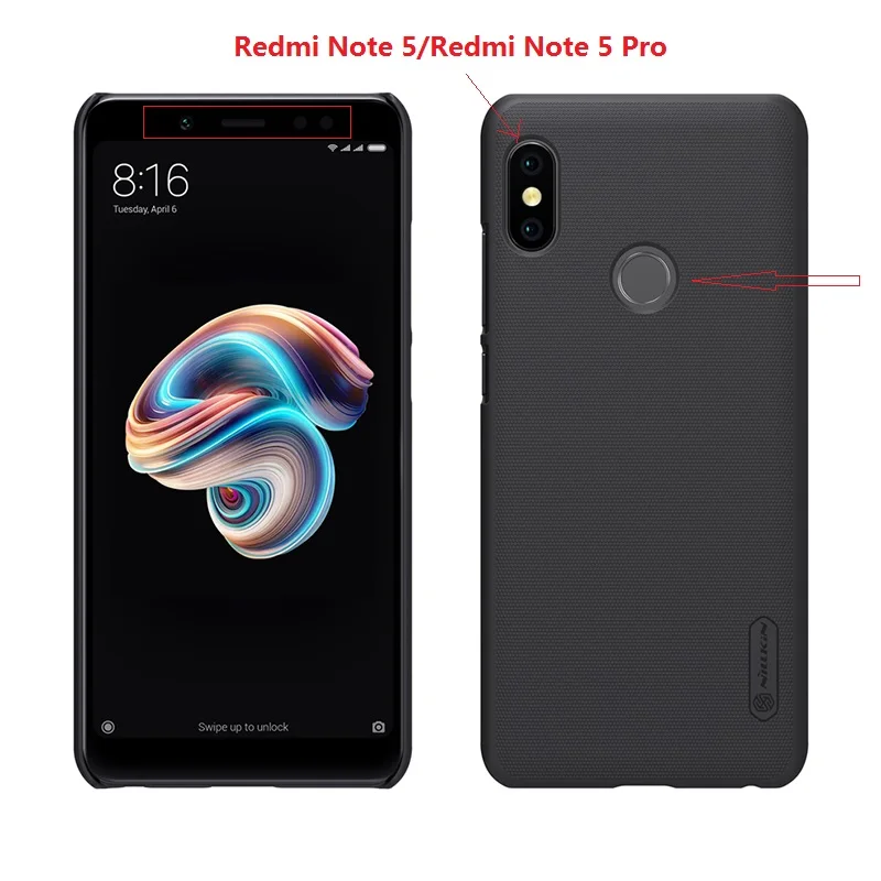 Для xiaomi redmi note 5 pro Чехол NILLKIN матовая жесткая задняя крышка из ПК Подарочный держатель для телефона redmi note 5 Чехол prime чехол 5,99''