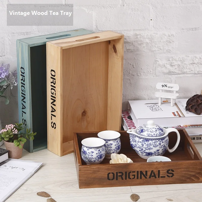 1 шт. креативный японский стиль чайный набор из твердой древесины поднос для