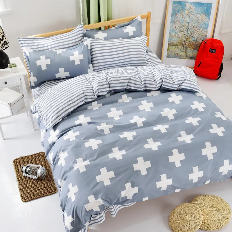 Серый распятие AB сбоку Постельное белье постельное 1 шт. Стёганое Одеяло Обложка