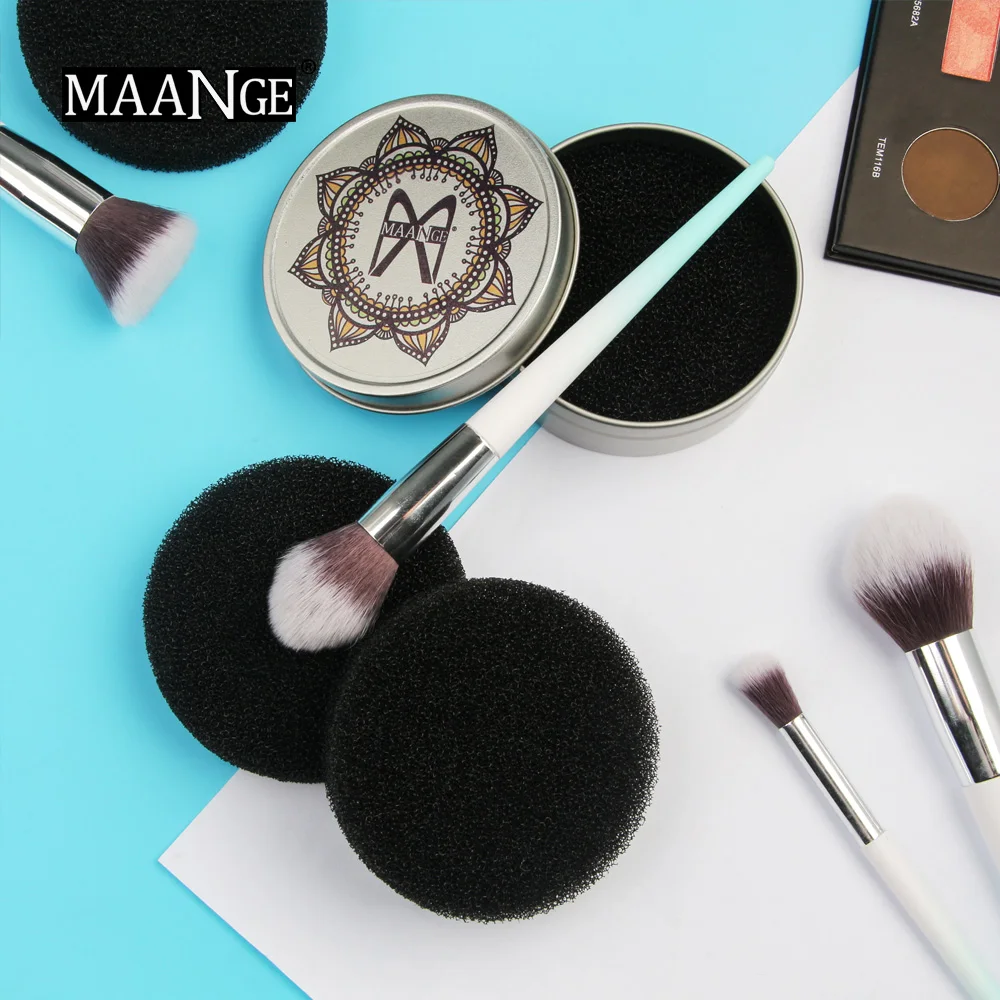MAANGE color Off Кисть для макияжа очиститель спонж для удаления косметики алюминиевый коврик для макияжа чистая коробка щетка для пудры моющий скруббер чистый комплект