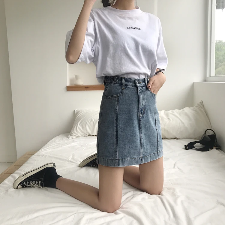 2019 корейский стиль летние юбки для женщин женские Высокая талия Bodycon