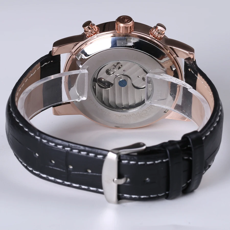 Мужские автоматические механические часы повседневные цвета розового золота с