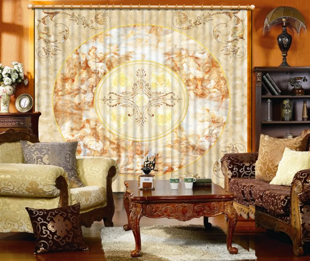 Европейские Роскошные 3D занавески для гостиной спальни мраморный узор