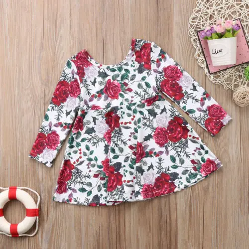 Children Enfant Girl Flower Daily Sundress Kids Baby Girls Floral Party Dresses Princess Prom Pageant Wedding Dress | Детская одежда и