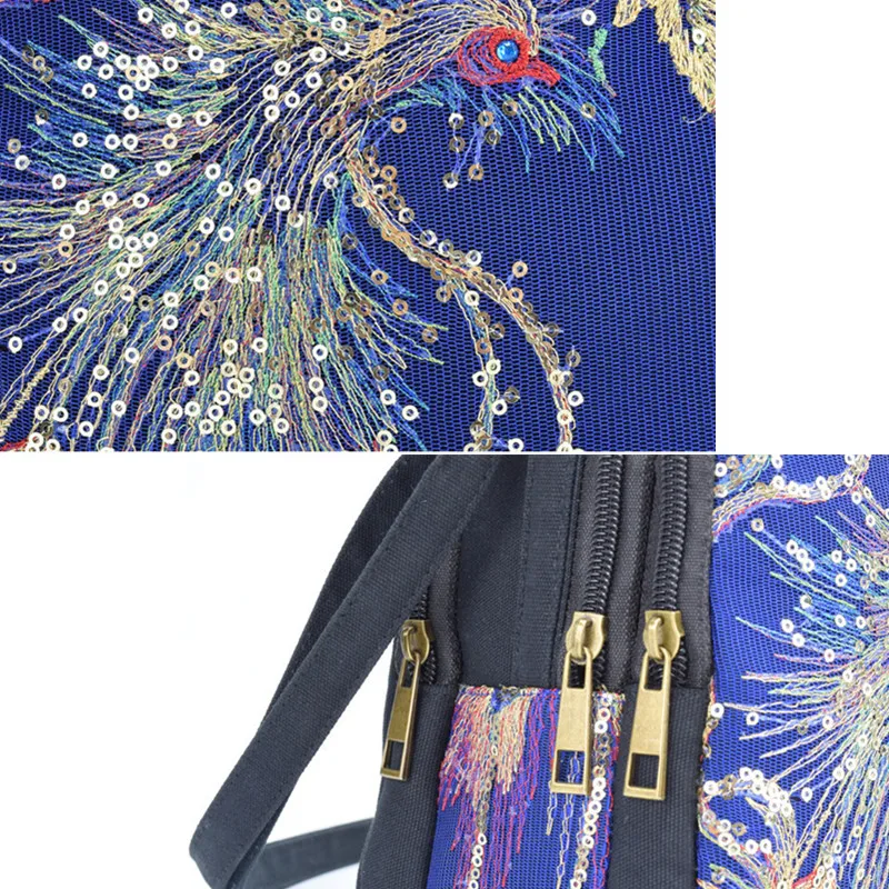 Женская винтажная сумка с вышивкой и блестками на плечо ручной работы в стиле