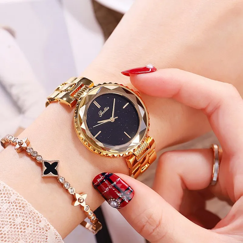 Top Luxury Brand Lady Crystal Watch Woman Fashion Rhinestone Dress Watch Gold Quartz Watches Women Stainless Steel Watch Clock enlarge