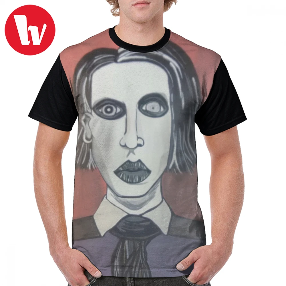 Мужская классическая футболка Marilyn Manson забавная с коротким рукавом размеры до