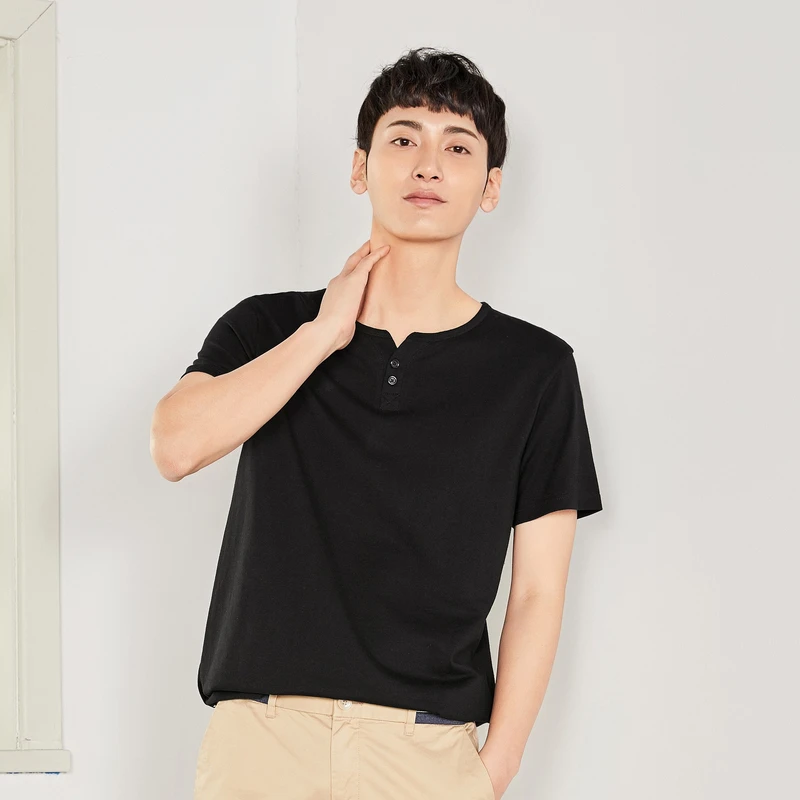 Мужская Повседневная футболка SEMIR черная белая зеленая уличная с коротким