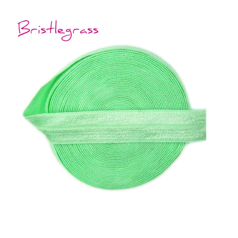 Mint BRISTLEGRASS 100 ярд в рулоне 5/" 15 мм твердые блестящие складывающиеся эластичные враг повязка из спандекса волос галстук платье с повязкой кружево отделка Шитье - Цвет: Mint