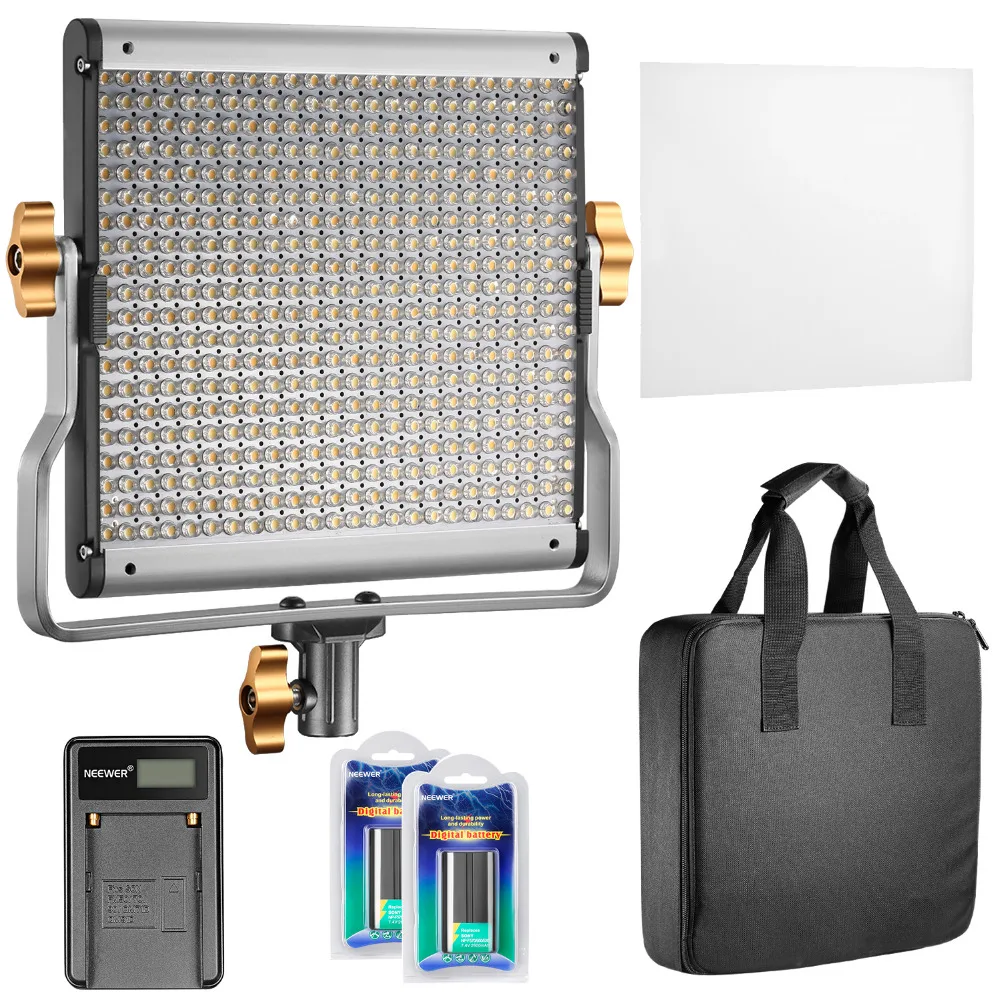 Neewer Dimmable двухцветный 480 светодиодный светильник для видеосъемки CRI 96 + 3200 5600K с u