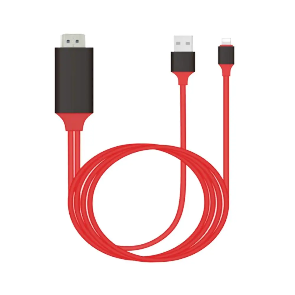 Красный 8-контактный HDMI кабель HD tv Цифровой AV адаптер USB HDMI 1080 P смарт-конвертер кабель для Apple tv для iPhone X 8 7 цифровой кабель - Цвет: Красный