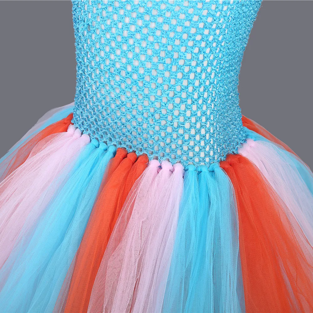 2019 детское Радужное Сетчатое платье принцессы на Хэллоуин вечерние платья-пачки